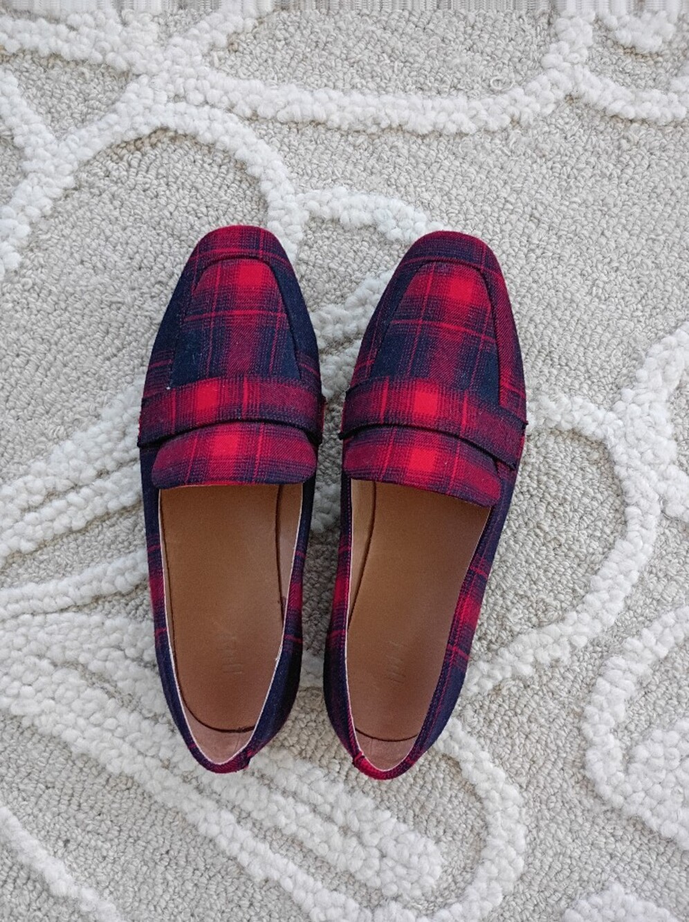 Jjill Plaid Red and Black Women's Loafers